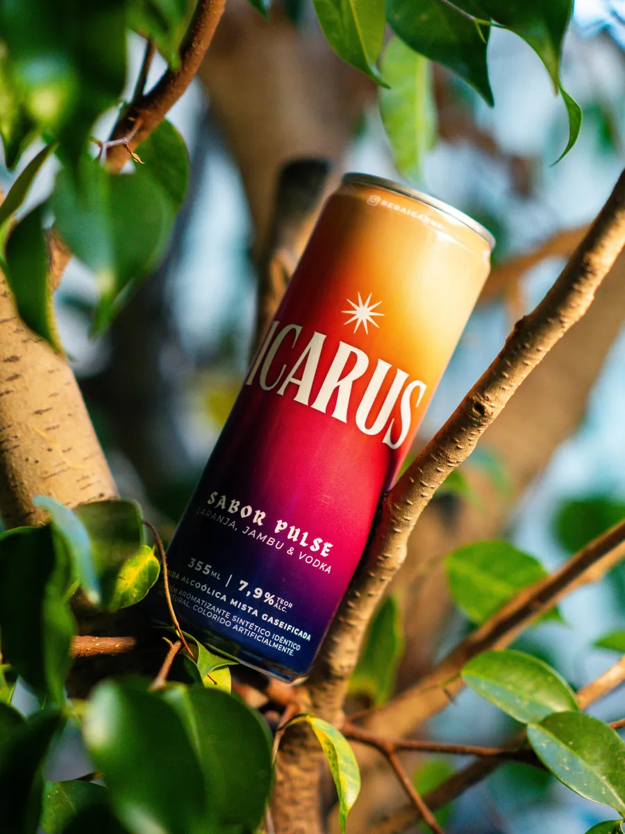 Lata de ICARUS entre os galhos de uma árvore